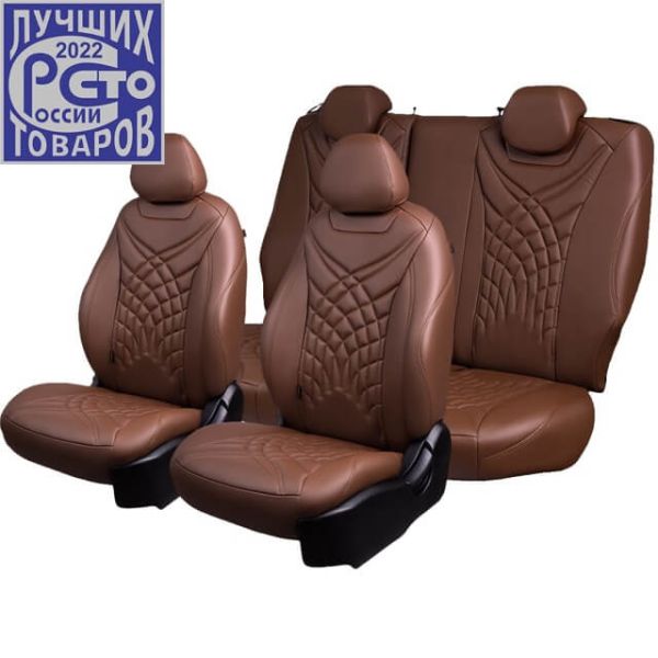 Чехлы Премиум Экокожа Байрон Президент|Жук на Chevrolet Lanos