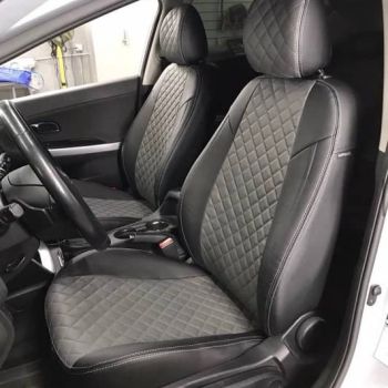 Авточехлы Автопилот Чёрный Темно серый Ромб